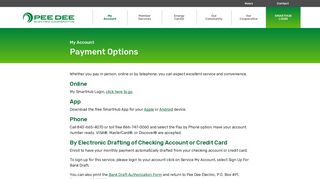 Payment Options - PDEC - Pee Dee Electric Cooperative