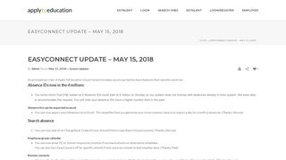 EasyConnect Update - May 15, 2018 | ApplyToEducation