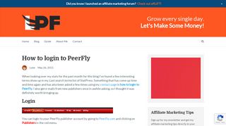 How to login to PeerFly - Luke Kling