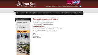 Payment Information for Peerless - Down East Insurance Agency of ...
