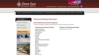 Insurance Payments and Billing Information - Down East Insurance ...
