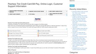 Peerless Tire Credit Card Bill Pay, Online Login, Customer Support ...