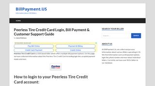 Peerless Tire Credit Card - (800) 321-3950 | Bill Payment & Account ...