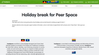 Holiday break for Peer Space - Headspace