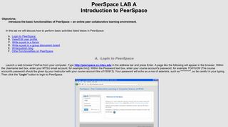 Introduction to PeerSpace Lab A