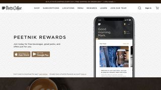 Peetnik Rewards | Peet's Coffee