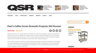 Peet's Coffee Grows Rewards Program 350 Percent - Restaurant ...