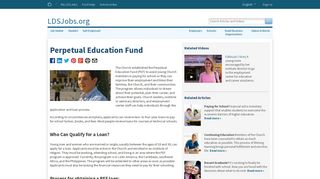 Perpetual Education Fund: Financial Aid for School - LDSjobs.org