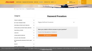 Password Procedure - Pegasus