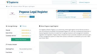 Pegasus Legal Register Reviews and Pricing - 2019 - Capterra