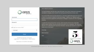 Onyx CenterSource | Login