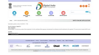 BIRTH ONLINE APPLICATION | Digital India Programme