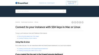 Connect to your instance with SSH keys in Mac or Linux – DreamHost