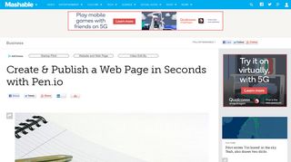 Create & Publish a Web Page in Seconds with Pen.io - Mashable