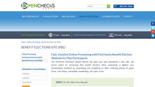 Benefit Election Process, Plan Participants Site From PenChecks