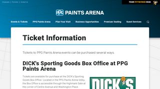 Event Ticket Info | PPG Paints Arena