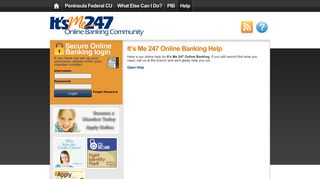 It's Me 247 Online Banking Help | Peninsula Federal CU