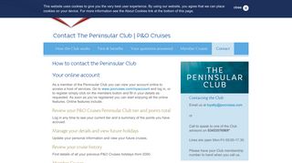 Contact The Peninsular Club | P&O Cruises