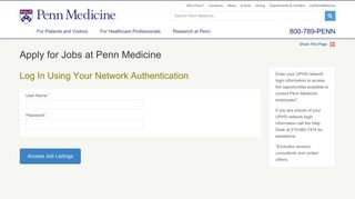 Log In to the Careers Portal Using Your Network ... - Penn Medicine
