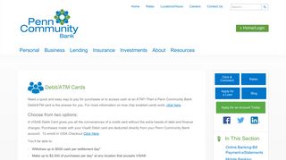 Debit/ATM Cards - Penn Community Bank