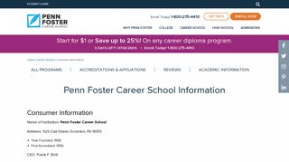 Wiki Information & Stats | Penn Foster Career School
