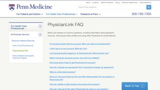 PhysicianLink FAQ – Penn Medicine
