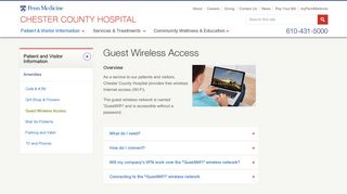 Guest Wireless Access – Chester County Hospital - Penn Medicine