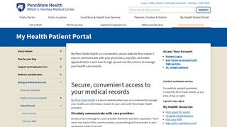 My Health Patient Portal - Hershey Medical Center - Penn State Health