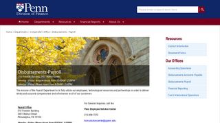 Disbursements - Payroll - University of Pennsylvania | Division of ...