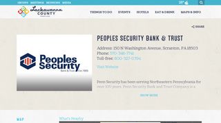 Peoples Security Bank & Trust - Lackawanna County Convention and ...
