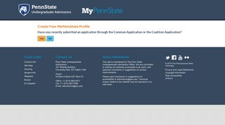 Penn State Undergraduate Admissions: MyPennState