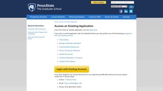 Access an Existing Application - Default - Penn State Graduate School