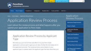 Application Review Process for Penn State - Undergraduate Admissions