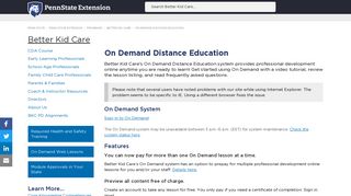 On Demand Distance Education — Better Kid Care — Penn State ...