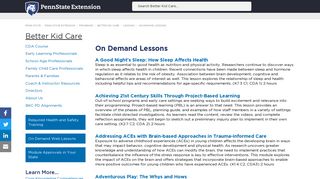 On Demand Lessons — Better Kid Care — Penn State Extension