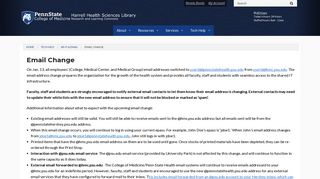 Email Change - Harrell Health Sciences Library - Penn State