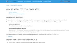 How To Apply - Penn State University - Jobs