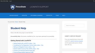 Student Help - LionPATH - Penn State