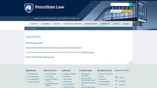 Webmail | Penn State Law | University Park, Pa.