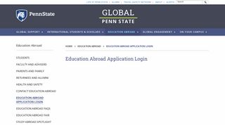 Education Abroad Application Login | Global Penn State
