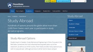 Penn State Study Abroad Programs - Undergraduate Admissions