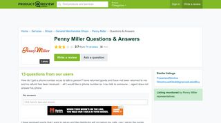 Penny Miller Questions & Answers - ProductReview.com.au