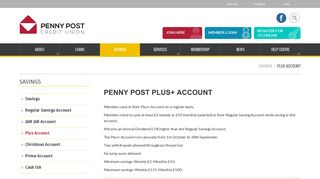 Plus Account - Penny Post Credit Union