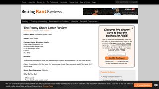 The Penny Share Letter Review - Betting Rant | Betting Rant