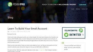 Learn To Build Your Small Account | PennyPro