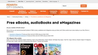 Free eBooks and eMagazines - Penrith City Council