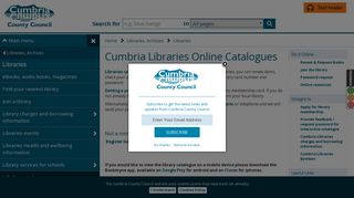 Cumbria Libraries Online Catalogues : Cumbria County Council