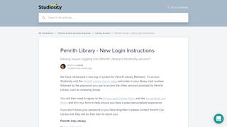 Penrith Library - New Login Instructions | Studiosity Help Centre