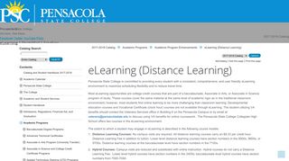 Pensacola State College - eLearning (Distance Learning)