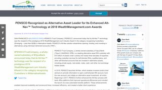 PENSCO Recognized as Alternative Asset Leader for Its Enhanced Alt ...